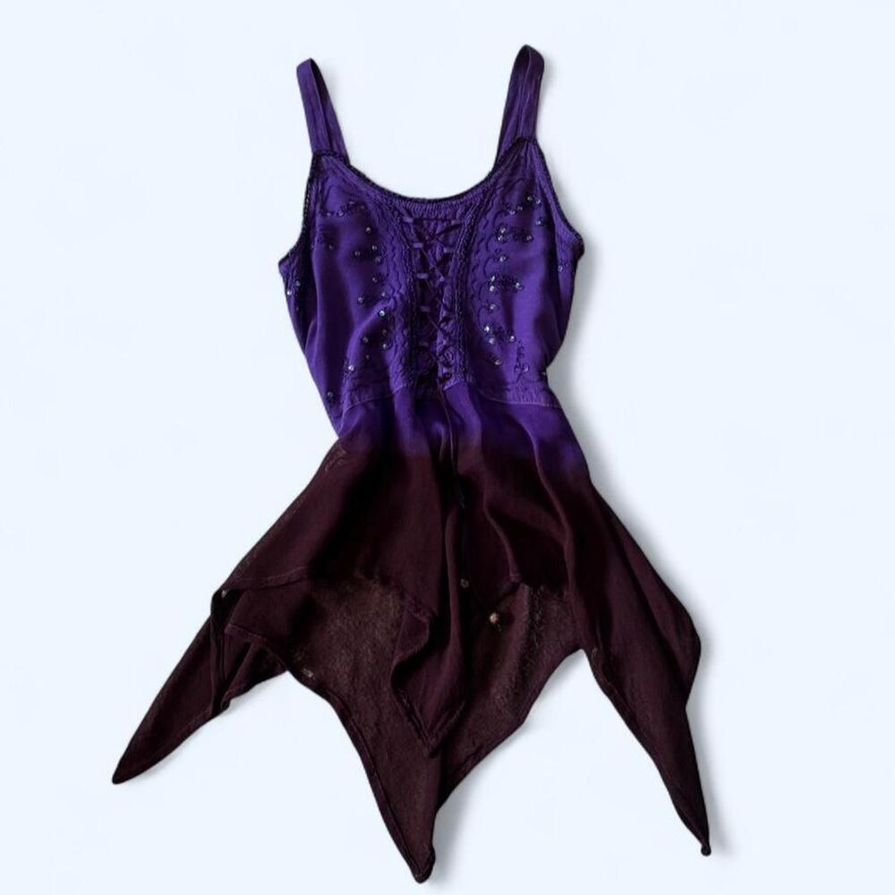 Fashion Terminal Women's Purple and Brown Sleeveless Top